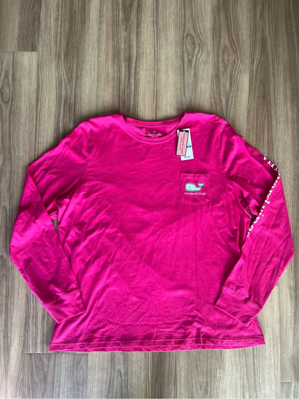 NWT Vineyard Vines Girls' Long-Sleeve Pocket Tee
